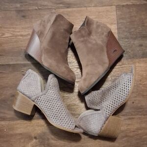 Stylish Tan and Cream Ankle Boots